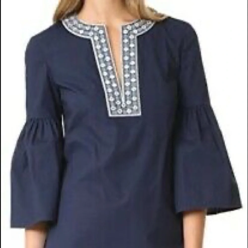 Tory Burch Ariana Embellished Bell-Sleeve Tunic (21)
